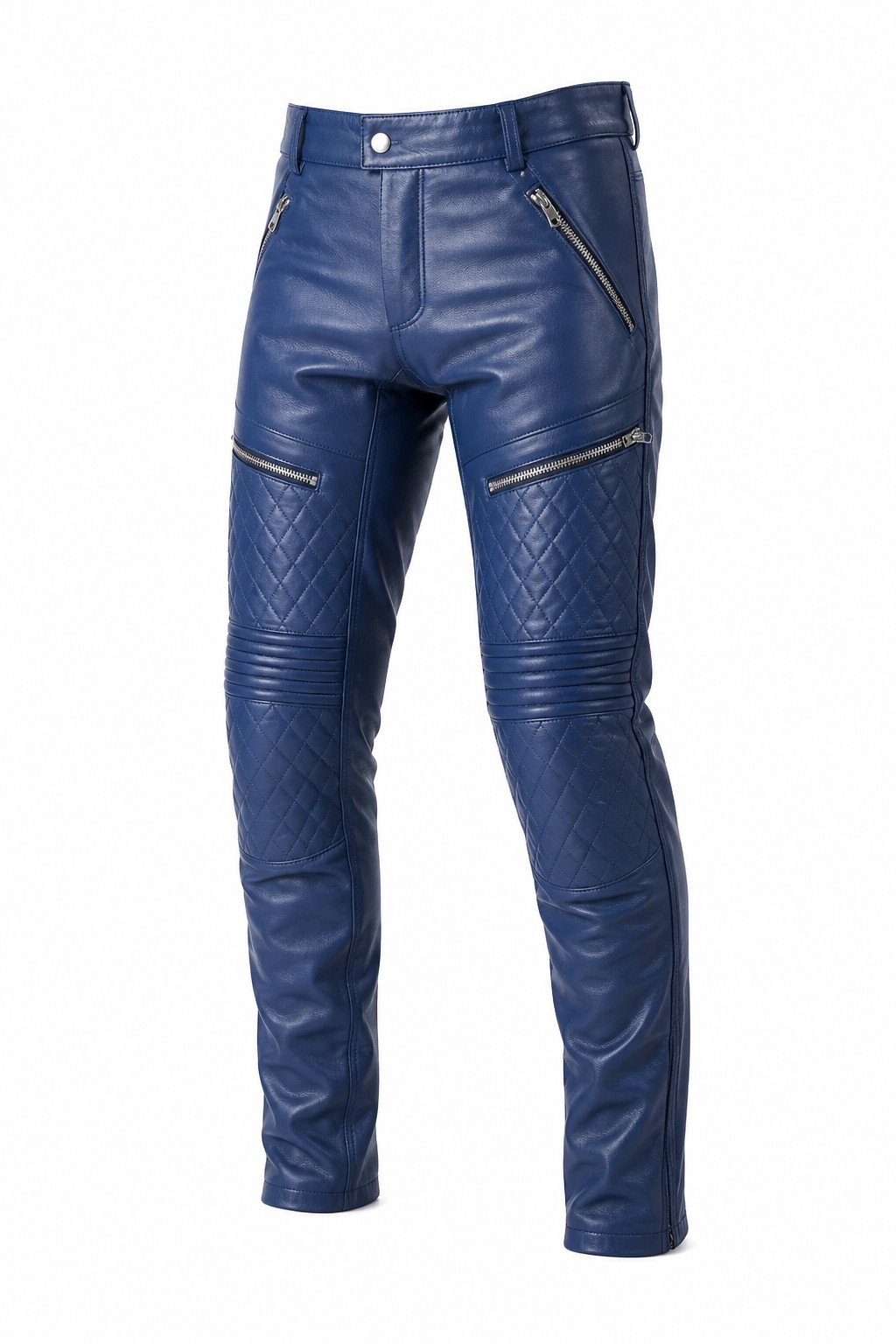 Biker Quilted Riding Leather Pants