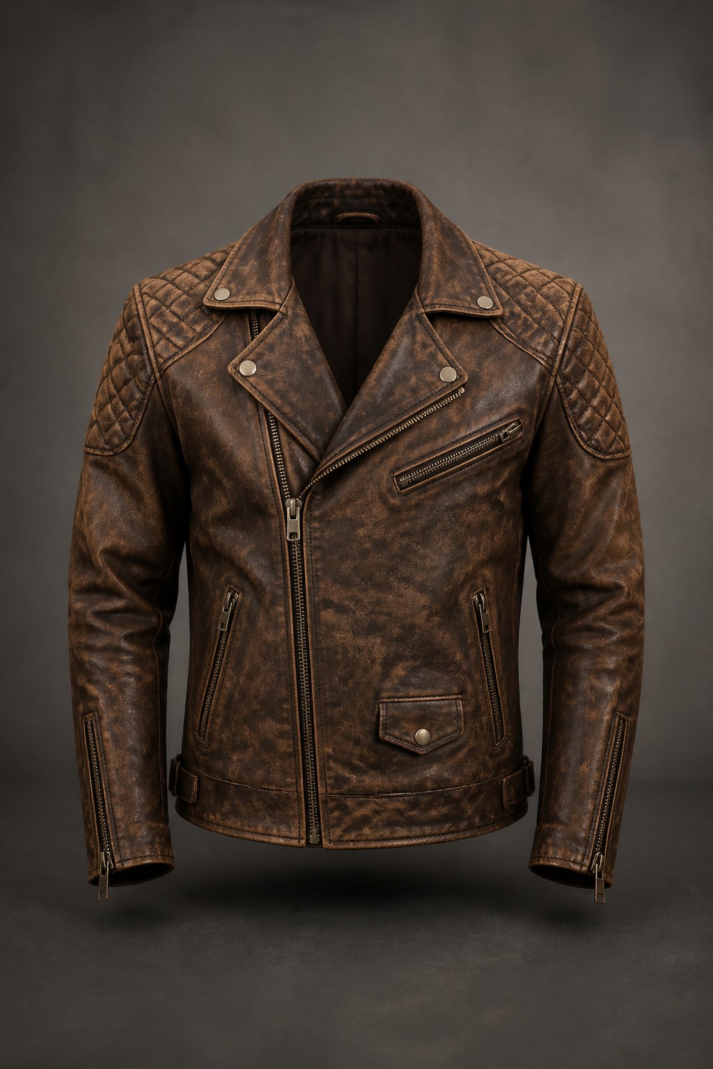 Arshad Leather Motorbike Biker Jacket Sialkot